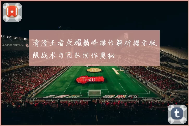 清清王者荣耀巅峰操作解析揭示极限战术与团队协作奥秘